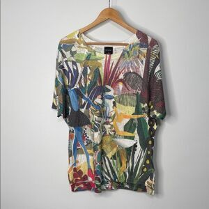 Inoah Short Sleeve Multicolor Top Size Small